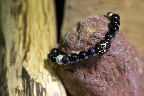 Obsidian Skull bracelet