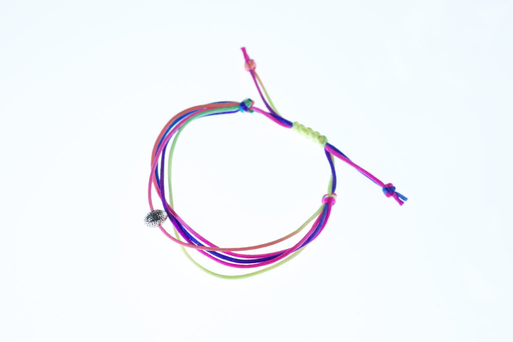 Neon highlighter bracelet with silver