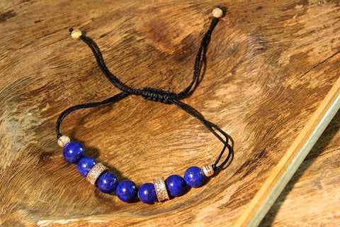 Lapis Lazuli and Gold Ring Bracelet