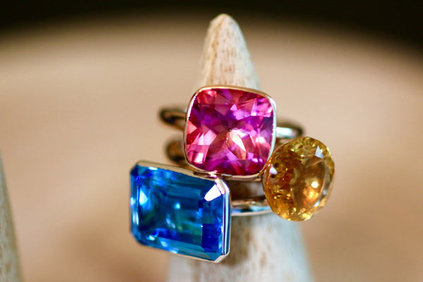 Hannah ring - Blue Topaz
