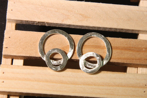 Pure Silver Double Circle earrings