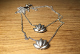 Lotus Leaf Necklace double strand double lotus
