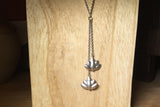 Lotus Leaf Necklace single strand double lotus