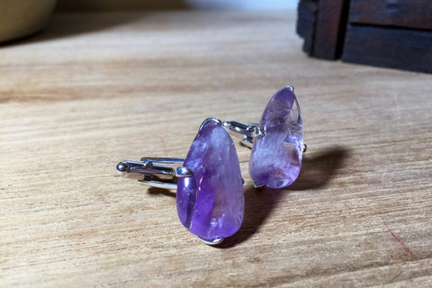 Purple Quartz cufflinks edgy