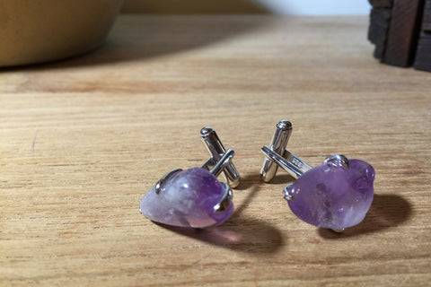 Purple Quartz cufflinks edgy